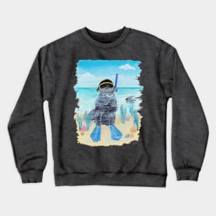 Snorkeling Nautical Newf in the Sea Crewneck Sweatshirt